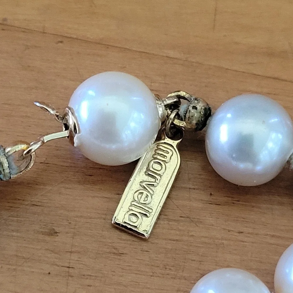 Vintage MARVELLA Faux Pearl Necklace 28 Inch Knotted Long Strand 64g